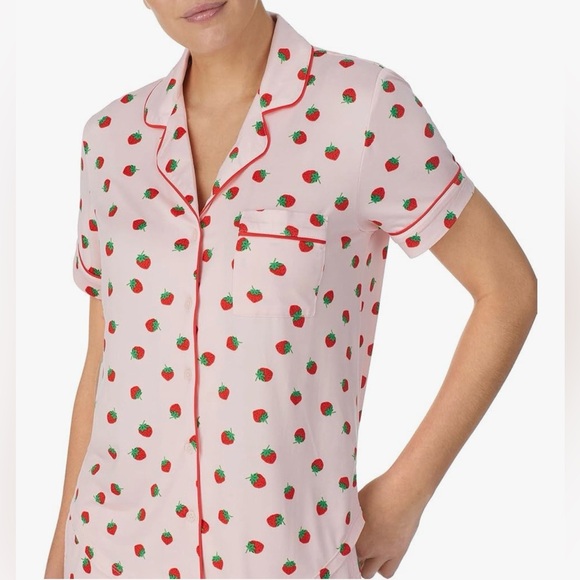 New Kate Spade Sleepwear Short-Sleeve Modal Jersey Notch Collar Boxer PJ Set - Picture 7 of 9